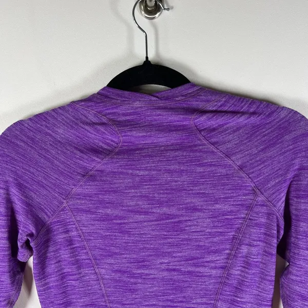 Lululemon 5 Mile Long‎ Sleeve Heathered Regal Plum Soft Cotton Thumbholes Size 4 - Image 6
