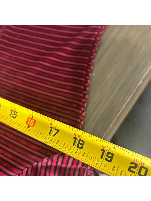 Lulus Velvet Stripe Mock Neck Mini Dress Women's S Burgundy Balloon Sleeves - Image 7