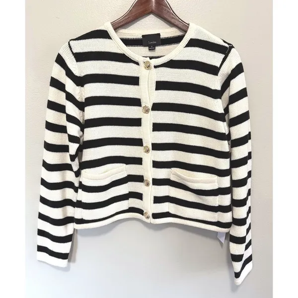 Lumiere Women's Striped Preppy Cardigan Sweater Size Small NWT‎ - Image 4
