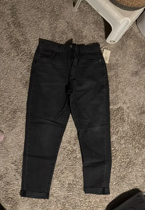 Black Boyfriend Jeans Size 4 - Image 4