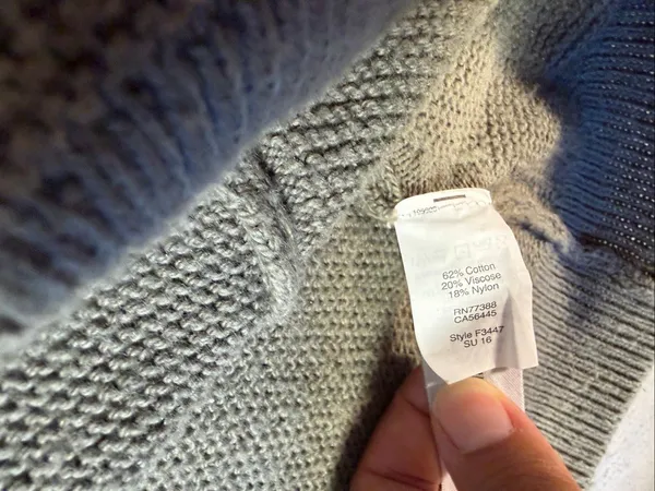 Madewell Women’s Medium Olive Green Textured Knit Crew Neck Sweater Cotton Blend - Image 4