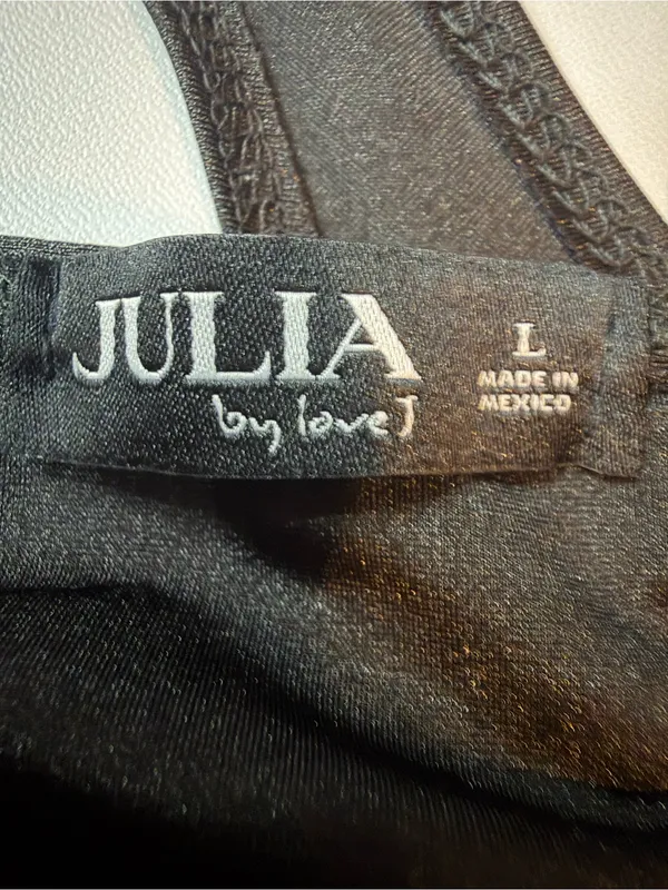 Julia by Love Black Halter Top Handkerchief Hem Y2K Clubwear Size L - Image 6