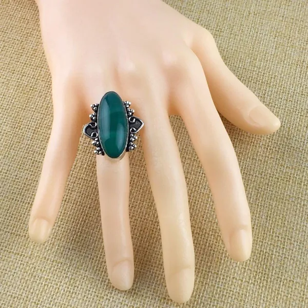 Handmade Botswana Agate Stone Ring Size 6 - Image 3