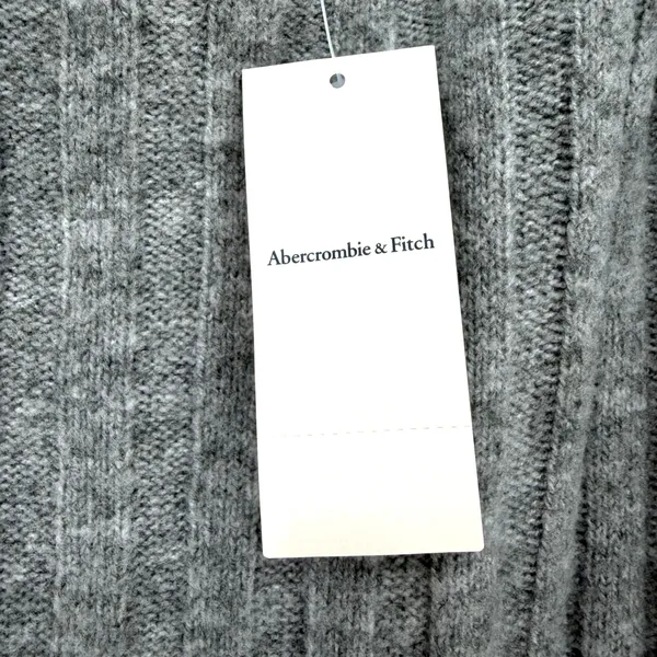 Abercrombie & Fitch Sweater Midi Dress Women Small Grey Ribbed Minimalist Luxury - Image 7