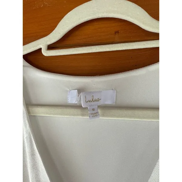 Lulus Elegant Celebration White Satin Long Sleeve Slip Maxi Dress Bridal Size M - Image 6