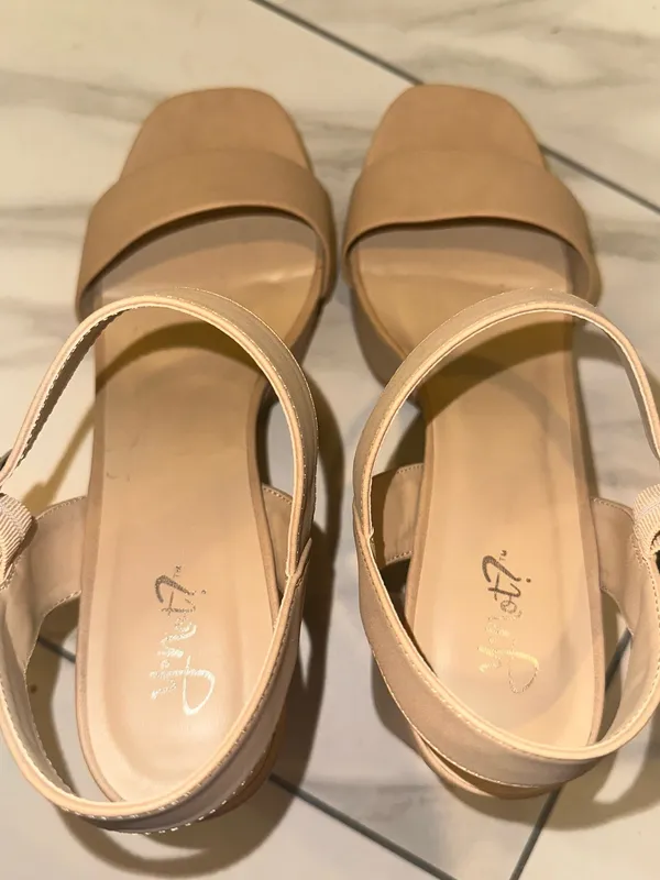 Y-Not Macey Platform Dress Sandals Dark Nude - Image 9