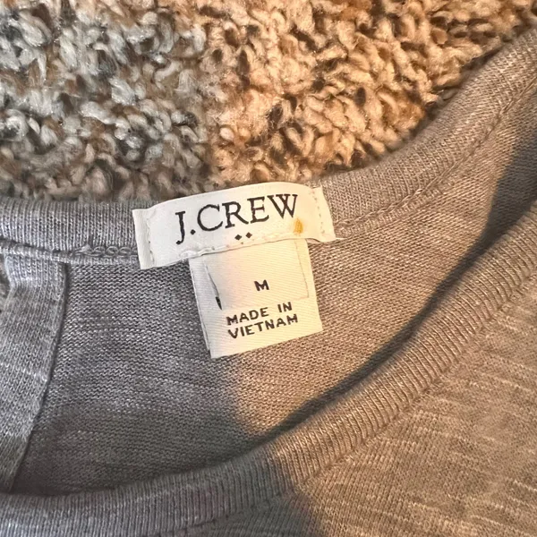 J.Crew Women's Gray Tank Top Sleeveless Blouse White Trim Casual‎ Summer Medium - Image 2