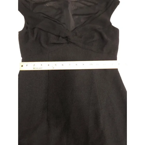 David Meister Dress Size 4 Black Sheer Top Short Sleeve Chic Classic USA - Image 7