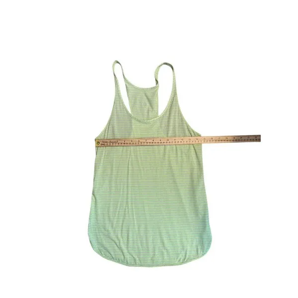 Lululemon Womens yellow Striped Racerback Tank Top sz 10 - Image 2