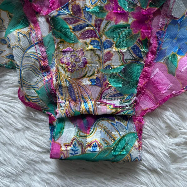 Victoria's Secret Teddy Bodysuit Vintage Gold Label Lingerie Sheer Floral Sz M - Image 7
