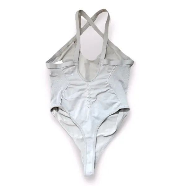 Free People FP Movement Good Karma Bodysuit NWT Smoked Sage M/L Ribbed Seamless - Image 8