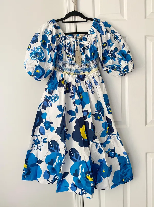 Tracy Reese Plenty by Off-the-shoulder Puff Sleeve Smocked Dress, S - Image 6