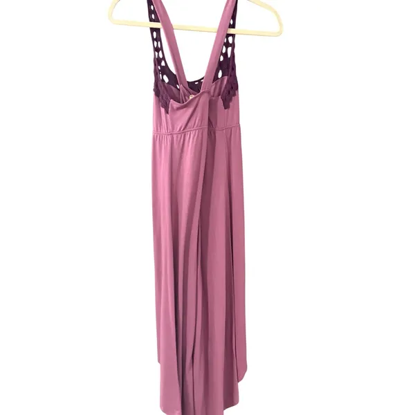 Mudd Y2k Womens Mauve High Low Maxi Dress Crochet‎ Lace Neckline Purple Medium - Image 2