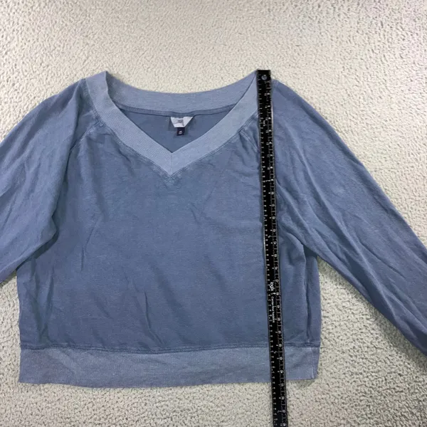 Universal Threads Relaxed V Neck Sweatshirt Women XXL Blue‎ Raglan L/S Comfy Layering Minimalist - Image 4