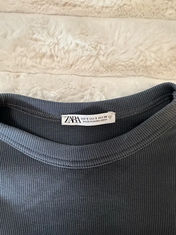 ZARA blue long sleeve top - Image 2