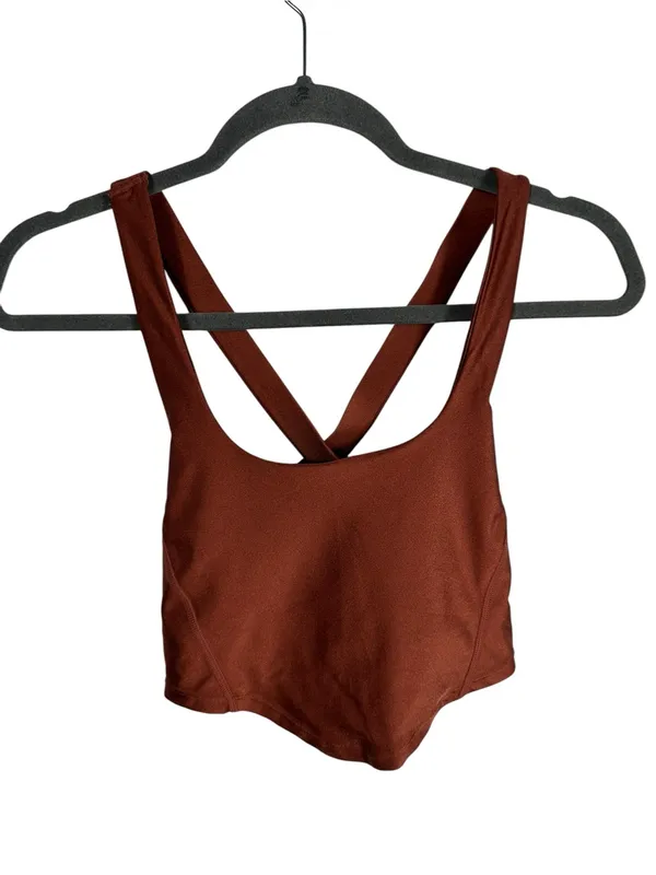 Free People Movement Shine Bright Crop Top Women’s XS Brown Built‎ Active Tank - Image 3
