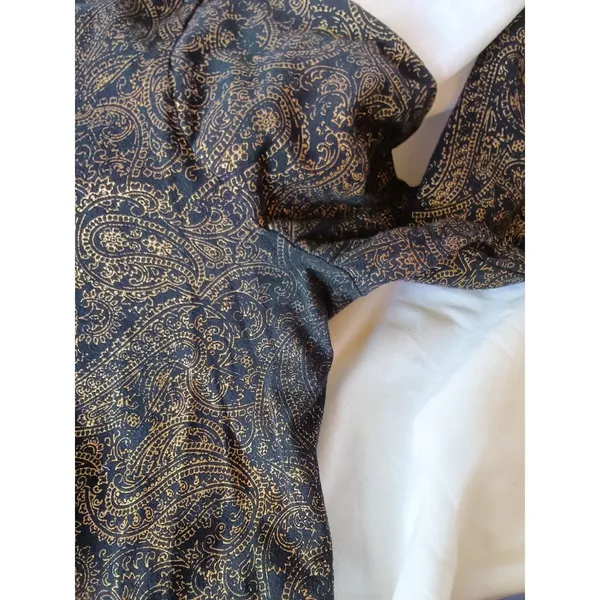 Ralph Lauren Jeans Co L 3/4 Sleeve Black with Gold Paisley Top - Image 4