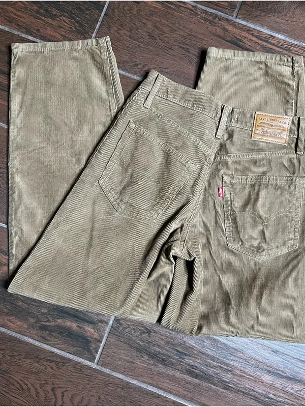 Levi’s Premium Corduroy Tan Baggy Dad Pants Womens Size 24 - Image 3