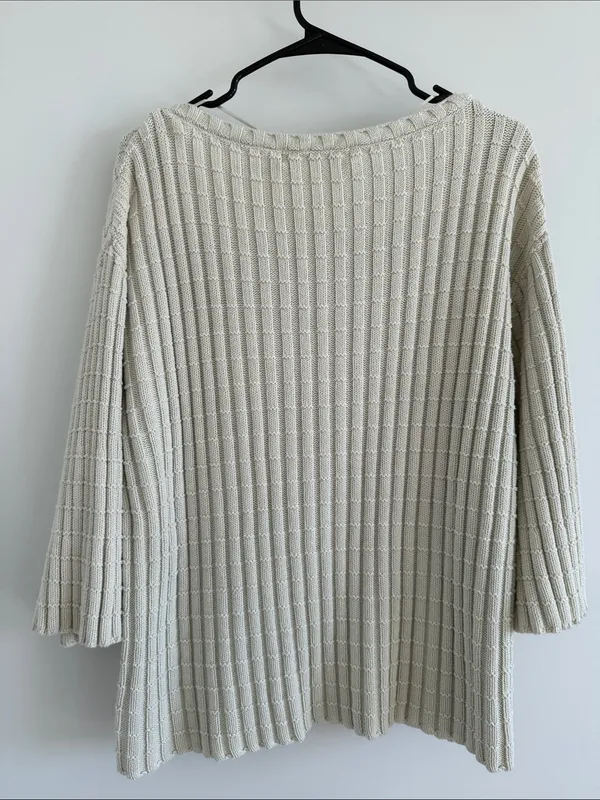 Free People Beach Cream Ribbed Knit Women’s Sweater - Relaxed Fit - Image 4