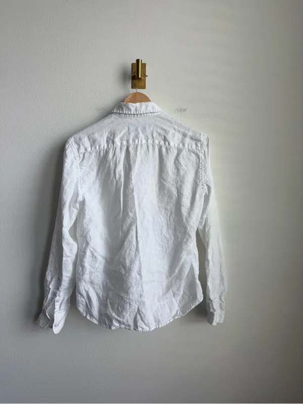 Quince White 100% Linen Oversized Button Down Shirt Womens Small - Image 4