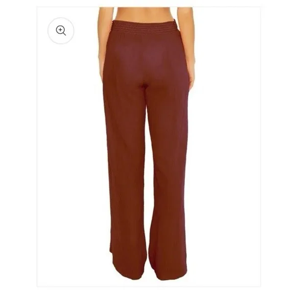 BECCA by Rebecca Virtue Pant Wide Leg Coverup Gauzy Side Slit NWT Coconut XS - Image 2