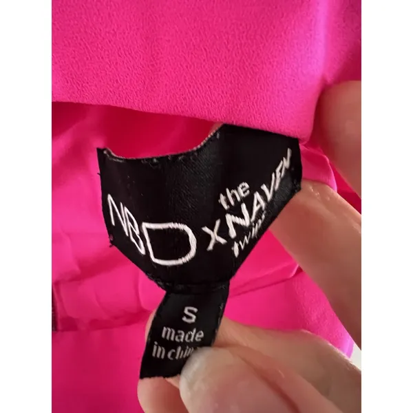 NBD x Naven Twins Cross‎ It Off Bodycon Dress in Pink Size S - Image 3
