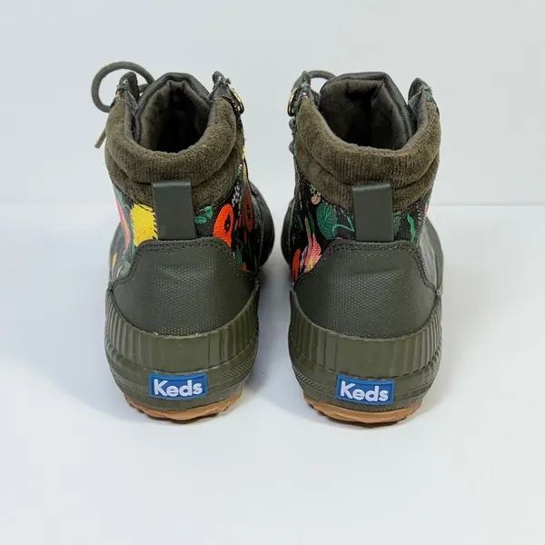 Keds x Rifle Paper Co Scout Boot Olive Floral Lace Up Ankle Boots Sz 7 Gorpcore - Image 5