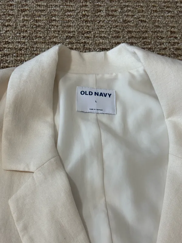 Old navy linen blazer cream - Image 4