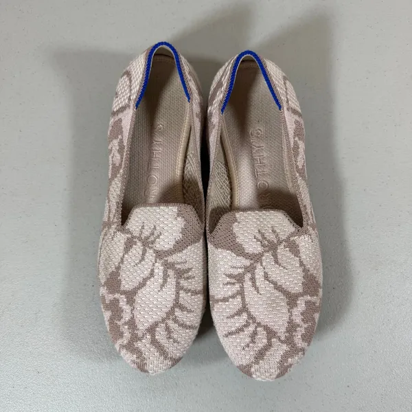 Rothy’s The Loafer Slip On Flats Womens 7 Retired Petal Grey Floral Woven Knit - Image 3