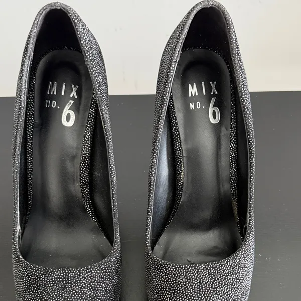 Mix No. 6 Black Sparkle Platform‎ Stilettos Sz 6.5 - Image 3