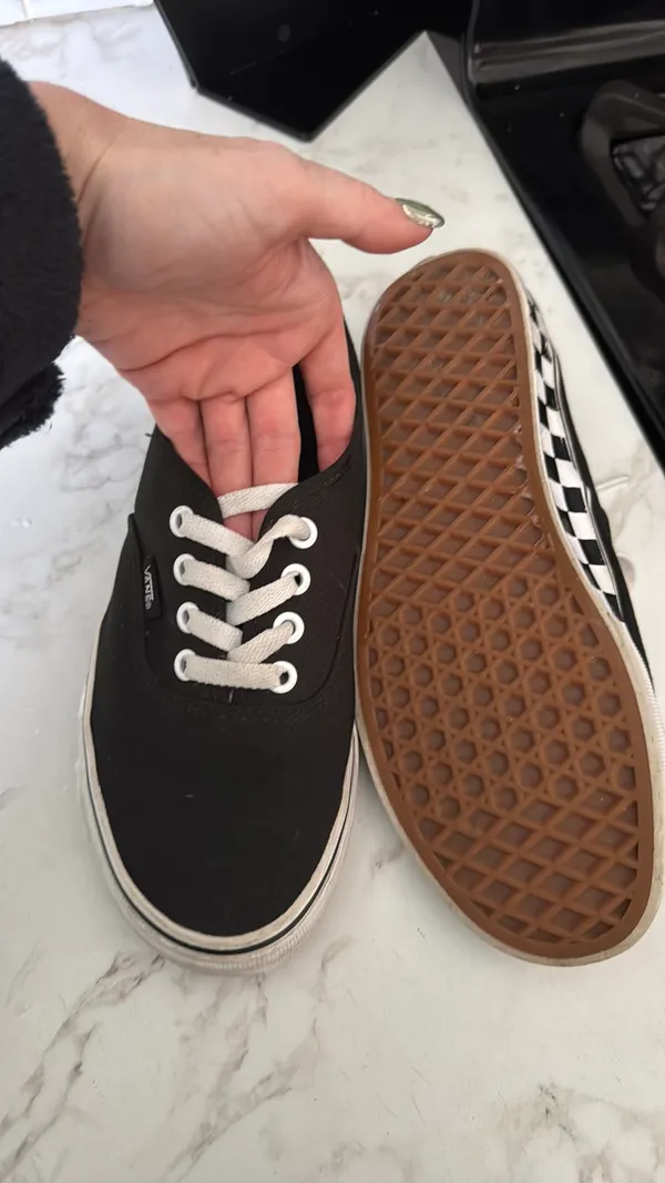 Like new black and checkered vans  - Image 2