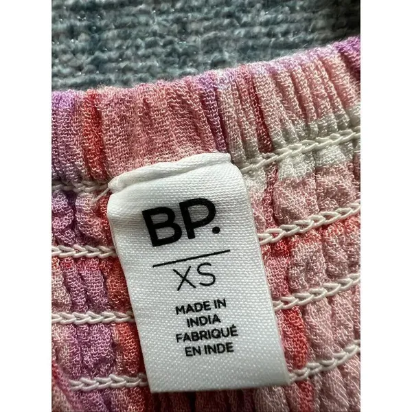 BP Peach Pink Cream Purple Plaid Strappy Summer Mini Dress XS - Image 5