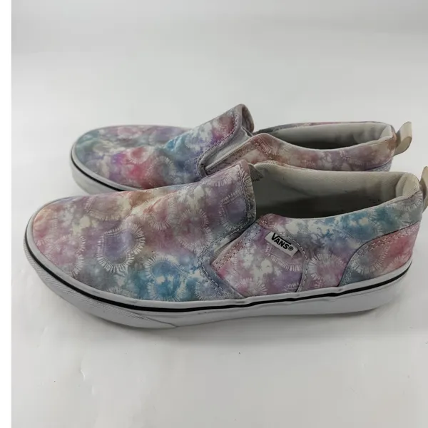 Vans Classic Slip On Pastel Tie Dye Heart Print Sneakers Womens 6 Multi Color - Image 4
