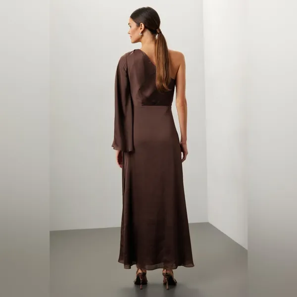 Sachin & Babi One Shoulder Keely Gown‎ in Brown, Size US 4 - Image 2