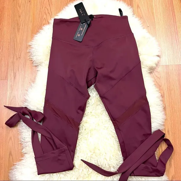L’urv Last Dance Wine Colored Compression Leggings S NWT - Image 2