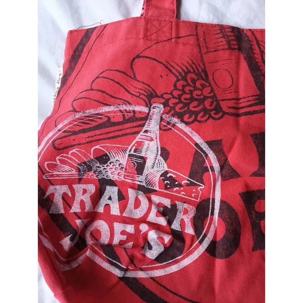 Vintage Retro Trader Joe's Wind and Cheese Red Tote Bag Excellent Condition - Image 7