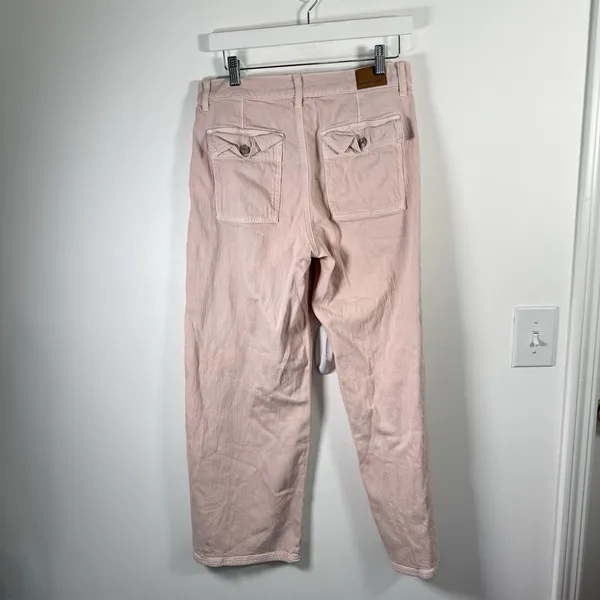 American Eagle Super High Rise Baggy Wide Leg‎ Jeans Pink Boho Womens 6 Short - Image 4