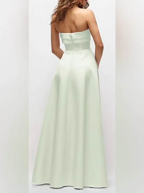 NEW Alfred Sung Bow Strapless twist cuff neck gown mint green D888 sz 6 - Image 2