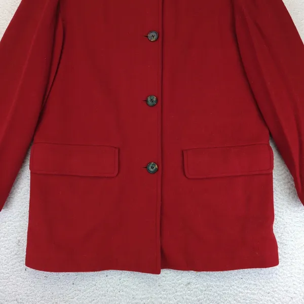 J Crew Classic‎ Red Wool Blend Button Front Coat Jacket Size Small - Image 9