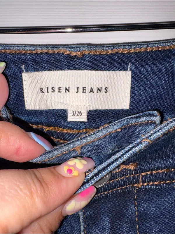 Risen Slant Pocket Wide Leg Jeans Blue Size 26 - Image 8