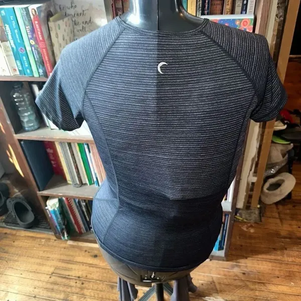 Zyia black striped athletic short sleeve S sporty shirt - Image 2