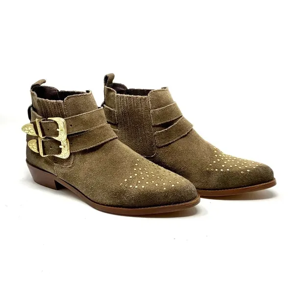 Steve Madden Nann Booties w/ Gold‎ Studs Buckle - Image 5