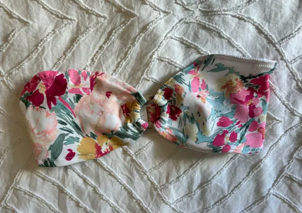 Handmade Floral Strapless Bikini Top Multi Size XS - Image 3