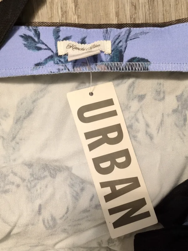 Kimchi Blue X Urban Outfitters Blue Motif Lyla Bow Detail Mini Dress Size XL - Image 5