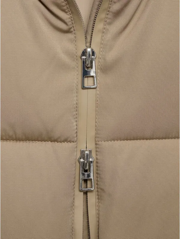Mango Midi Quilted Anorak with Hood NWT Beige XS - Image 5