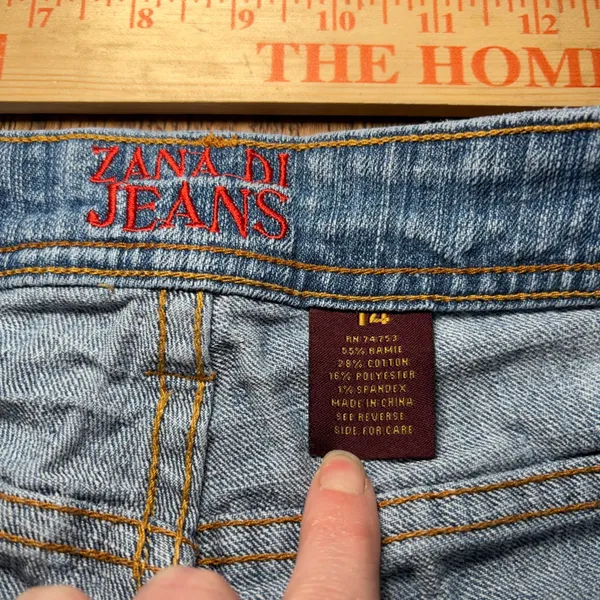 Y2k Zana Di Jeans Womens‎ 14 Blue Denim Bootcut Embroidered Studded Vintage - Image 3