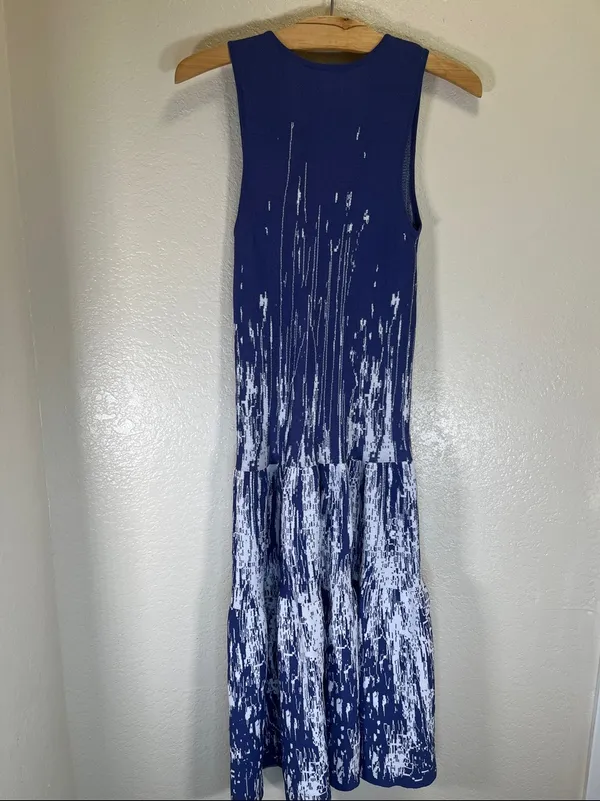 Anthropologie charlie jade Royal Blue & White Zip-Front Knit Dress size XS? - Image 4