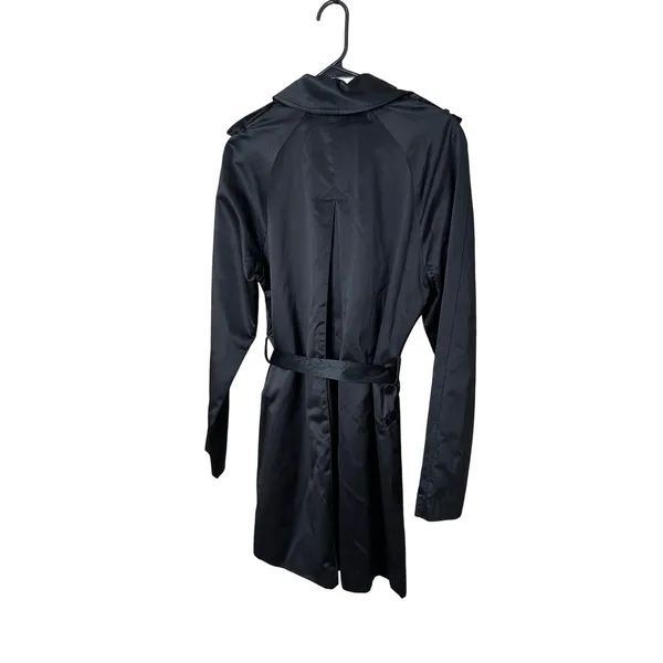 American Living Women's Black Double‎ Breasted Trench Coat Belted Size M - Image 8