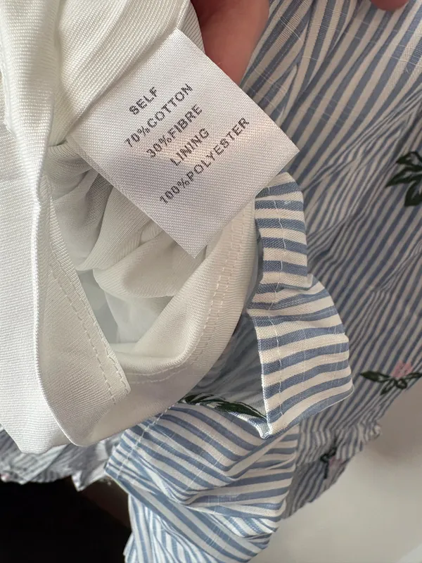 Tulip B Blue And White Striped Floral Dress Size Small New - Image 7