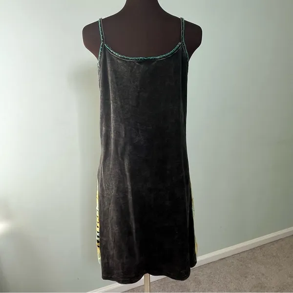 Colorful Boho Floral Striped 100% Cotton Spaghetti Strap Dress Size S/M Nepal - Image 6